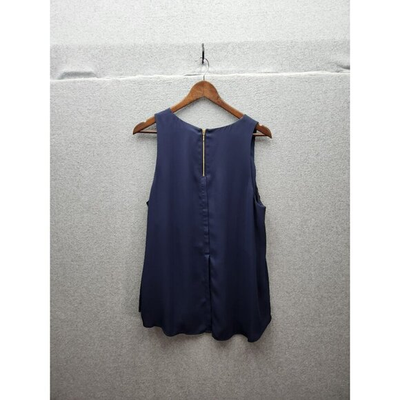 41 Hawthorn Womens Sleeveless Navy Top With Pink Floral Embroidery XL - Picture 4 of 4